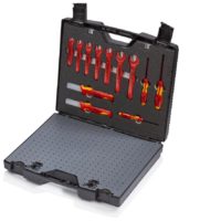 98 99 12 Normál bőrönd 26 részes szigetelt szerszámokkal az elektromos berendezéseken való munkálatokhoz 450 mm